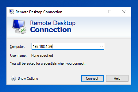 remote desktop connection change ip address